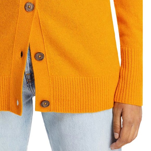 C by Bloomingdale's Cashmere Grandfather Cardigan-100% Cashmere-gold-NWT - Picture 6 of 6